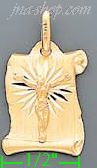 14K Gold Jesus Christ Italian Charm Pendant - Click Image to Close