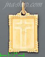 14K Gold Jesus Christ Crucifix Italian Charm Pendant - Click Image to Close