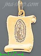 14K Gold Virgin Italian Charm Pendant - Click Image to Close