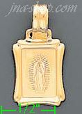 14K Gold Virgin Italian Charm Pendant - Click Image to Close