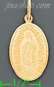 14K Gold Virgin Italian Charm Pendant - Click Image to Close