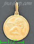 14K Gold Angel Italian Charm Pendant - Click Image to Close