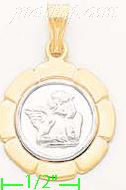 14K Gold Angel Italian Charm Pendant - Click Image to Close