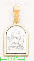 14K Gold Angel Italian Charm Pendant - Click Image to Close