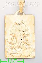 14K Gold Angel w/Children Italian Charm Pendant - Click Image to Close