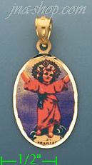 14K Gold Divine Infant Jesus Picture Charm Pendant - Click Image to Close