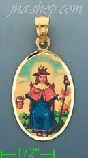 14K Gold Santo Niño de Atocha Picture Charm Pendant - Click Image to Close