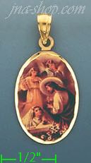 14K Gold First Communion Picture Charm Pendant - Click Image to Close