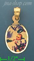 14K Gold Baptism Picture Charm Pendant - Click Image to Close