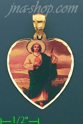 14K Gold Saint Jude Picture Charm Pendant - Click Image to Close