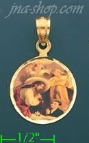 14K Gold First Communion Picture Charm Pendant - Click Image to Close