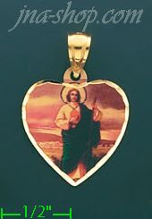 14K Gold Saint Jude Picture Charm Pendant - Click Image to Close