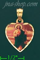 14K Gold Saint Jude Picture Charm Pendant - Click Image to Close