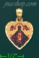 14K Gold Virgin of San Juan Picture Charm Pendant - Click Image to Close