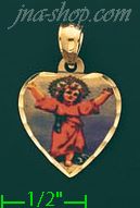 14K Gold Divine Infant Jesus Picture Charm Pendant - Click Image to Close