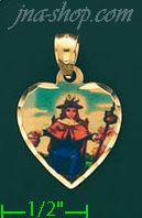 14K Gold Santo Niño de Atocha Picture Charm Pendant - Click Image to Close