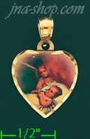 14K Gold Guardian Angel Picture Charm Pendant - Click Image to Close