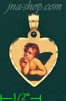 14K Gold Angel Picture Charm Pendant - Click Image to Close