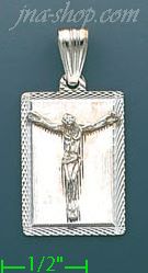 14K Gold Crucifix Stamp & Charm Pendant - Click Image to Close