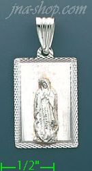 14K Gold Virgin of Guadalupe Stamp & Charm Pendant - Click Image to Close