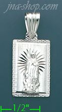 14K Gold Virgin of Guadalupe Stamp & Charm Pendant - Click Image to Close