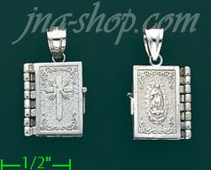 14K Gold Holy Bible (Spanish) Stamp & Charm Pendant - Click Image to Close