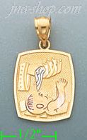 14K Gold Baptism 3Color Stamp Charm Pendant - Click Image to Close