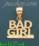 14K Gold Bad Girl Charm Pendant - Click Image to Close