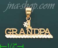 14K Gold #1 Granpa Charm Pendant - Click Image to Close