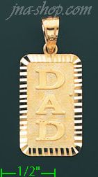 14K Gold Dad Tag Charm Pendant - Click Image to Close