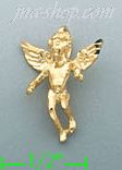 14K Gold Angel Charm Pendant - Click Image to Close