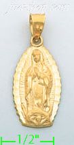 14K Gold Sacred Heart of Jesus Religious Charm Pendant - Click Image to Close