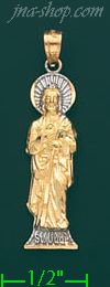 14K Gold Saint Jude Religious Charm Pendant - Click Image to Close