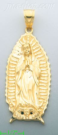 14K Gold Virgin of Guadalupe Religious Charm Pendant - Click Image to Close