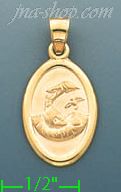 14K Gold Baptism Stamped Charm Pendant - Click Image to Close