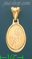 14K Gold First Communion Stamped Charm Pendant - Click Image to Close