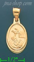 14K Gold Baptism Stamped Charm Pendant - Click Image to Close