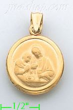 14K Gold Baptism Hollow & Stamped Charm Pendant - Click Image to Close