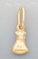 14K Gold Money Bag Italian Charm Pendant - Click Image to Close