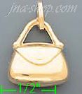 14K Gold Tote Bag Italian Charm Pendant - Click Image to Close