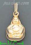 14K Gold Bhudda Italian Charm Pendant - Click Image to Close