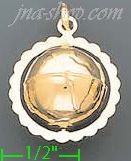 14K Gold Earth Globe Italian Charm Pendant - Click Image to Close