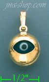 14K Gold Evil Eye Charm Pendant - Click Image to Close