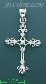 14K Gold Cross Charm Pendant - Click Image to Close