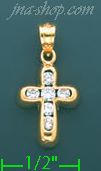 14K Gold Cross Charm Pendant - Click Image to Close