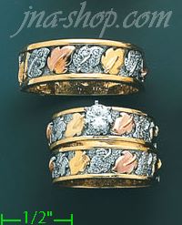 14K Gold CZ Wedding Set Rings - Click Image to Close