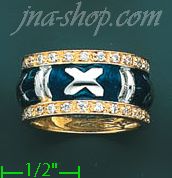 14K Gold Fancy Enamel Ring - Click Image to Close