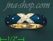 14K Gold Fancy Enamel Ring - Click Image to Close