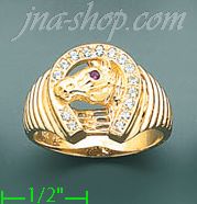 14K Gold High Polished Men's CZ Ring - Click Image to Close