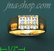 14K Gold High Polished Men's CZ Ring - Click Image to Close